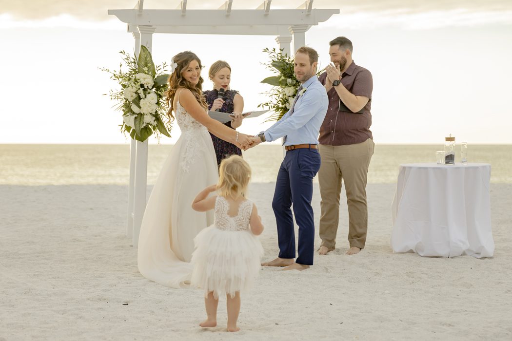 People removed from a ceremony photo: before retouching