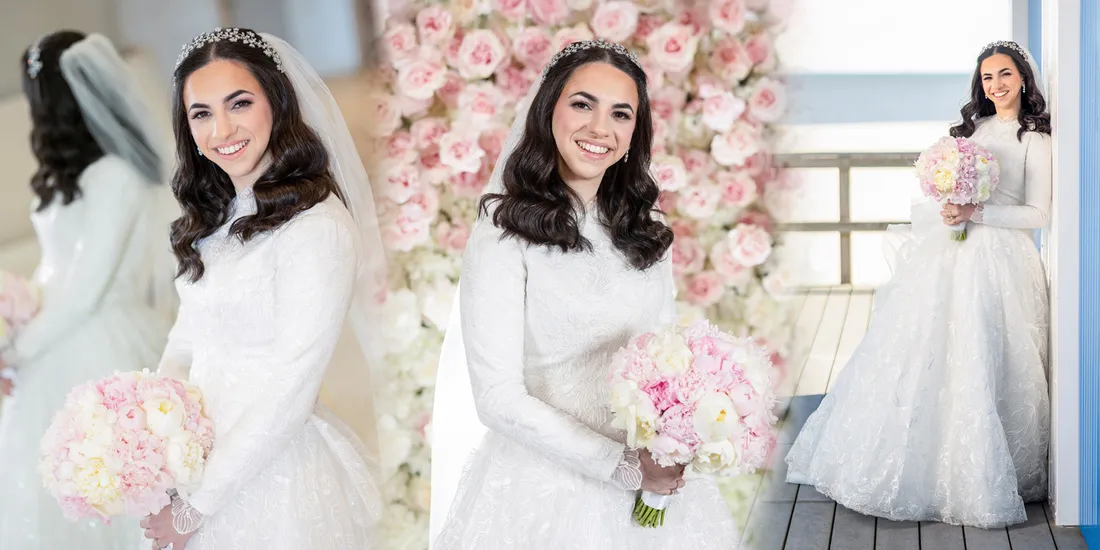 Jewish wedding blended album spread